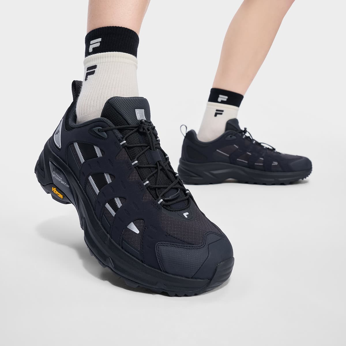 Кроссовки FILA FUSION COMO X 2,0 Уличная обувь Низкий топ Galloping Черный Космический серебристый Мужской - изображение 8