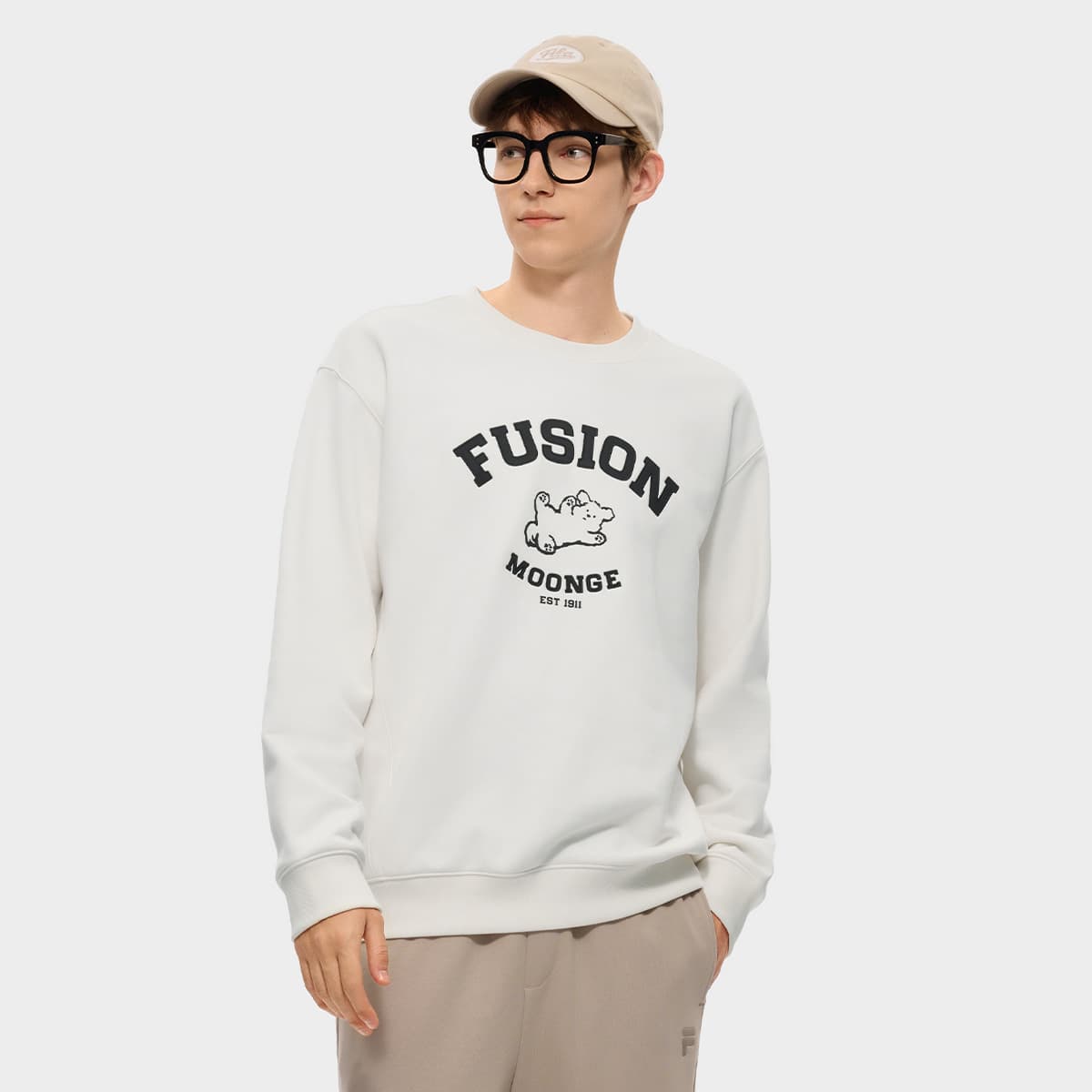Кофта FILA FUSION FOBFILA X MOONGE Свитшот Мужской Облачный белый - изображение 3