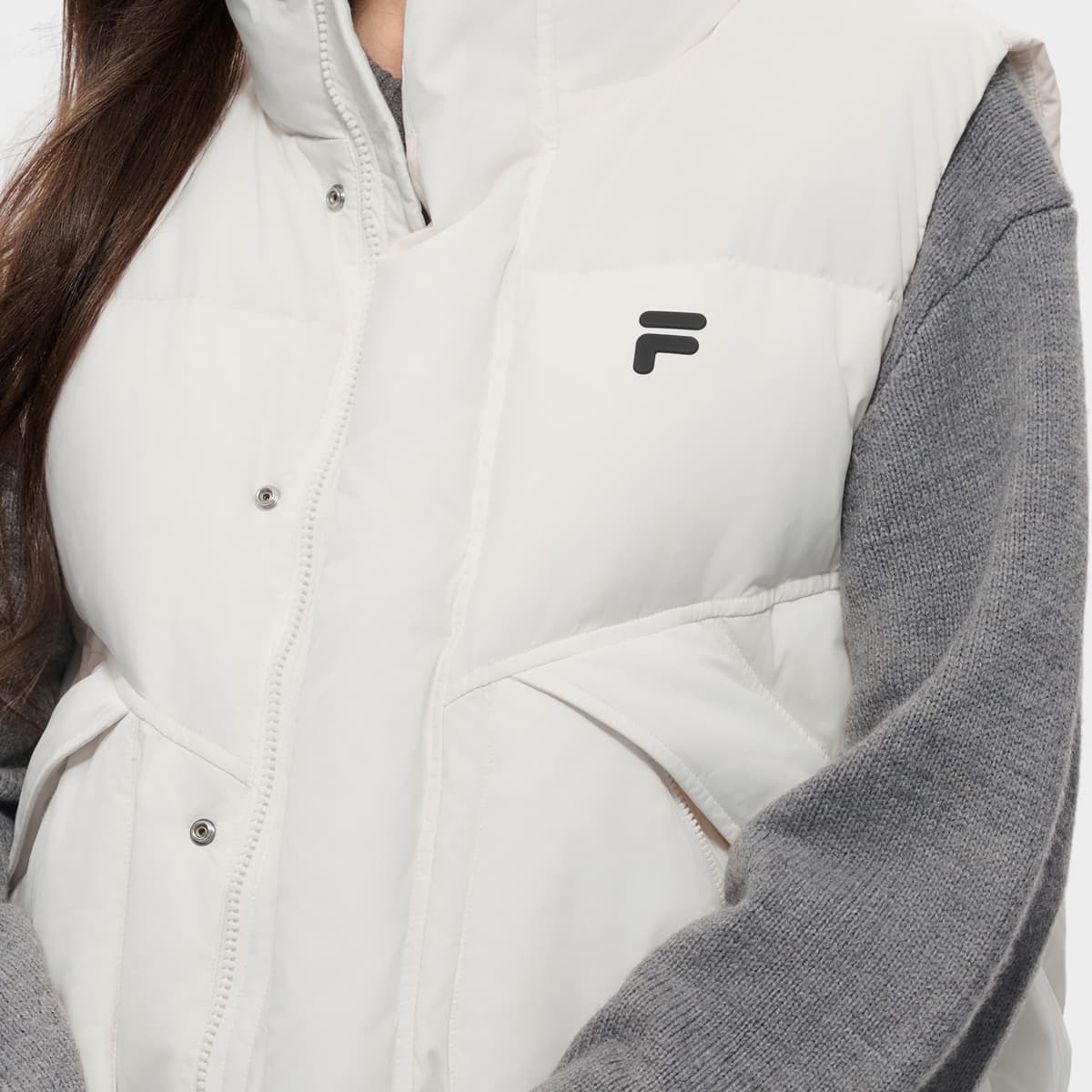 Зимняя куртка FILA FUSION FOBFILA X MOONGE Пуховый жилет Унисекс Белый - изображение 5