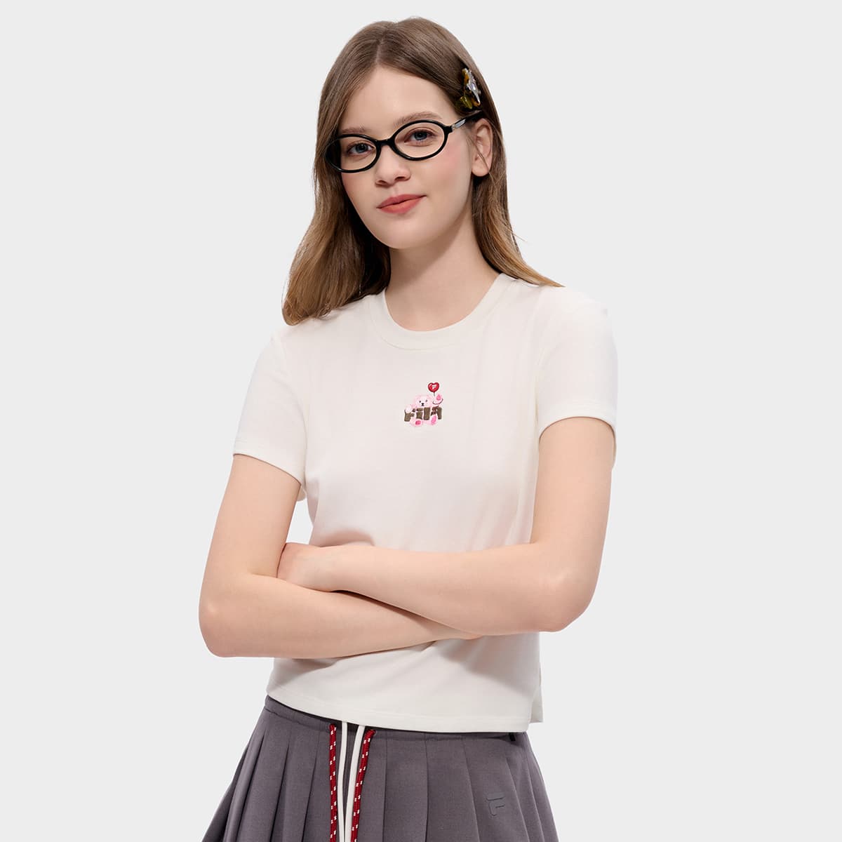 Футболка FILA FUSION Life T-Shirt Женская Облачно-белая - изображение 4