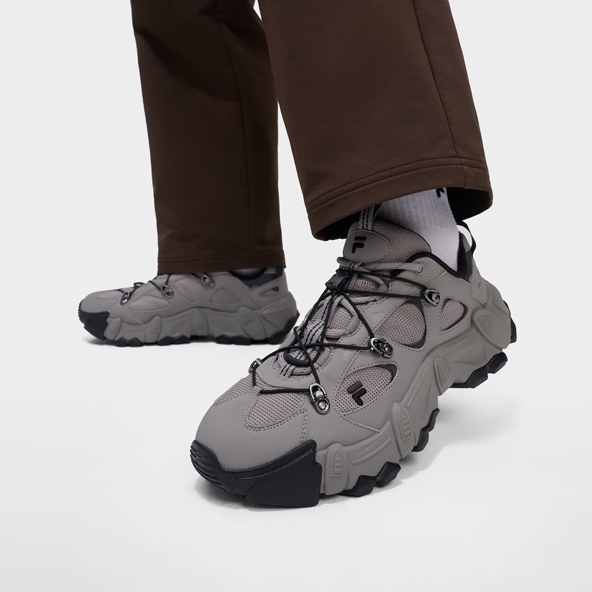 Кроссовки FILA FUSION exocet ii Лоу-топы массивные кроссовки мужские фланелевые серый скачущий конь черный - изображение 7