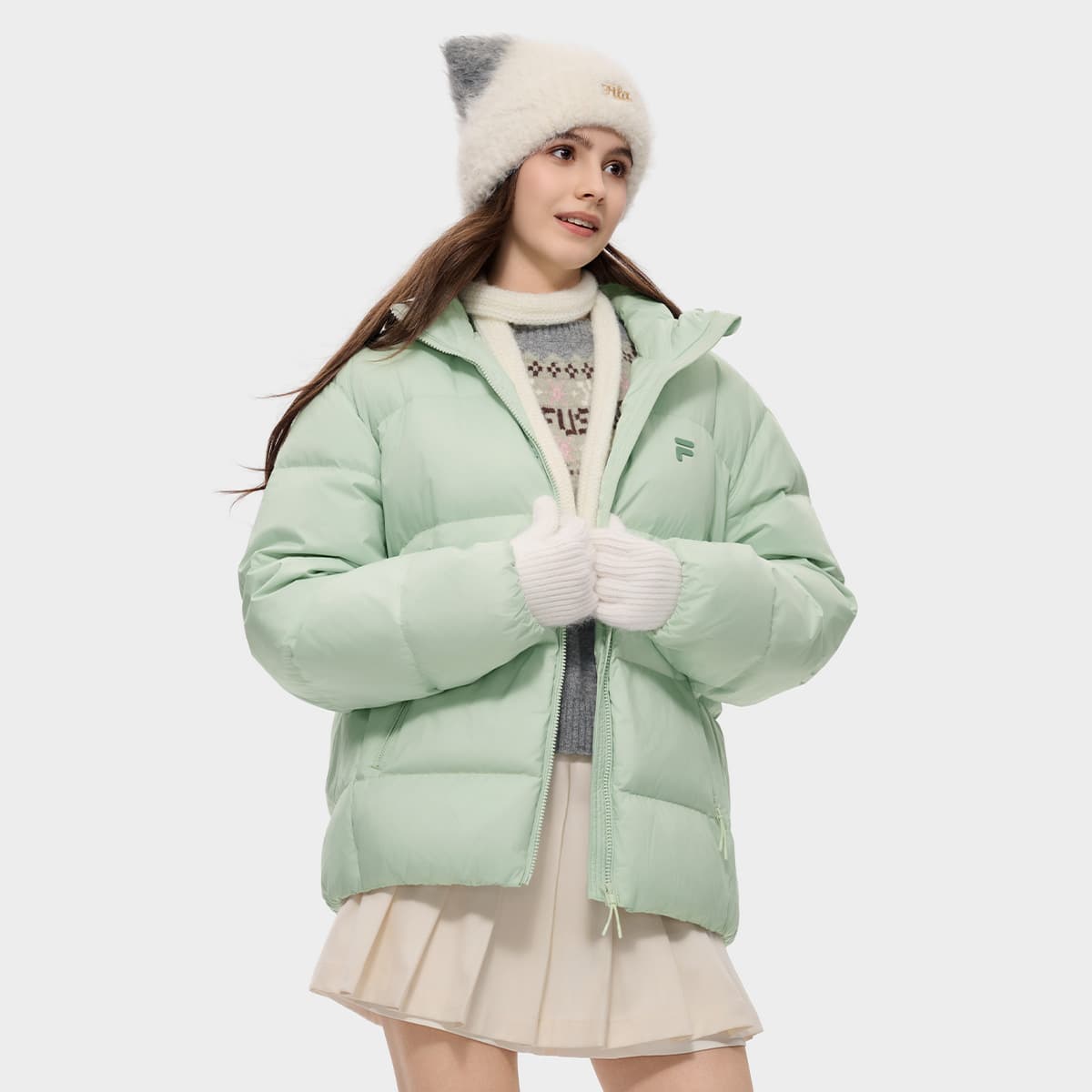 Зимняя куртка FILA FUSION FOB Пуховик Унисекс Изумрудно-зеленый - изображение 4