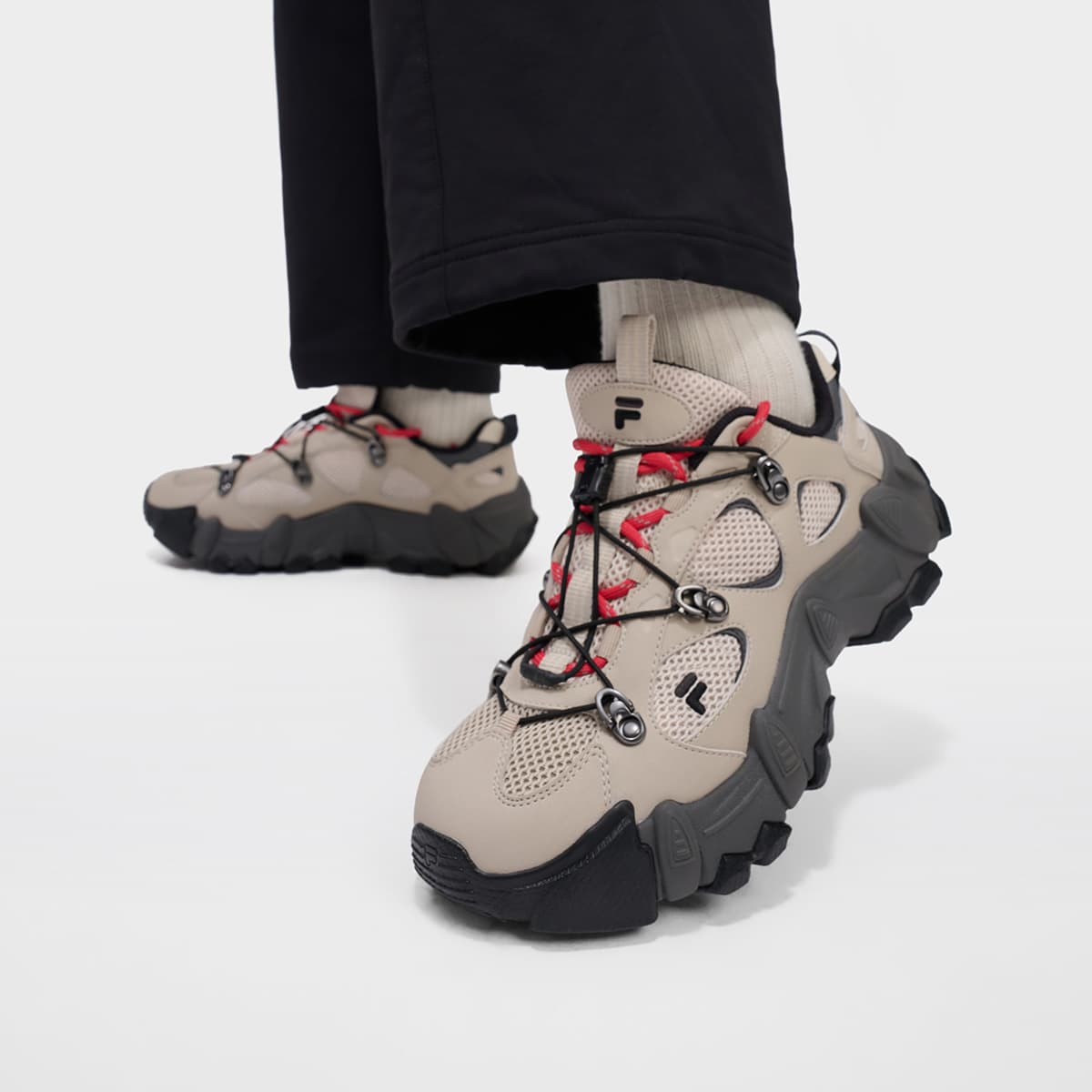 Кроссовки FILA FUSION Exocet Ii массивные кроссовки Low Top Миндально-молочный белый Перо-серый Женские - изображение 7