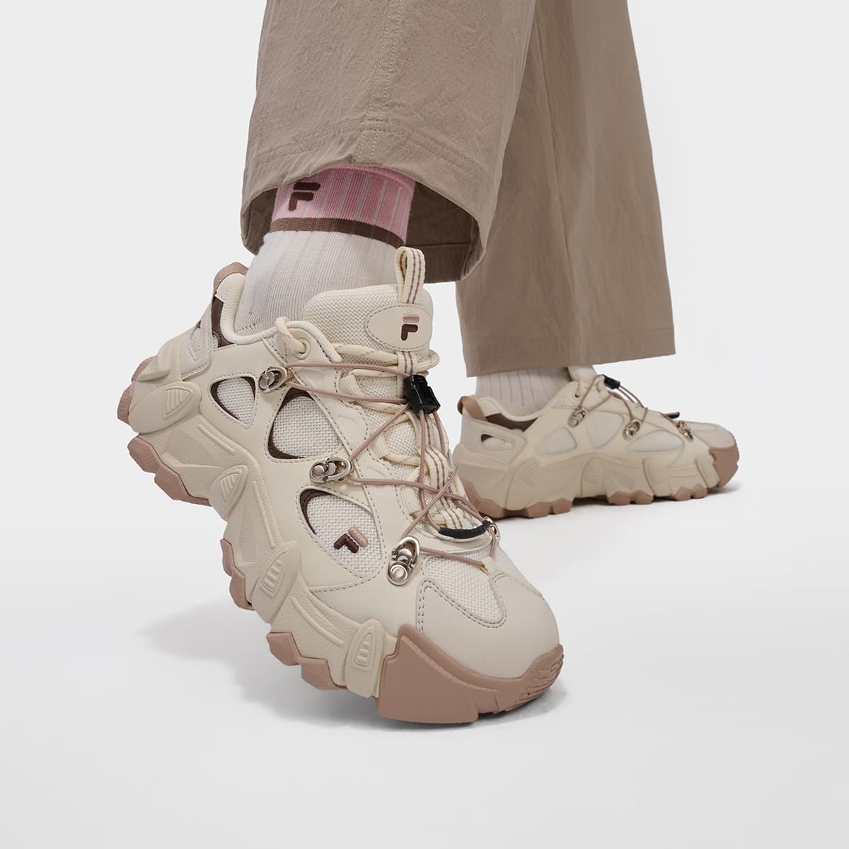 Кроссовки FILA FUSION exocet ii Лоу-топы массивные кроссовки женские винтажный белый теплый серо-коричневый - изображение 8