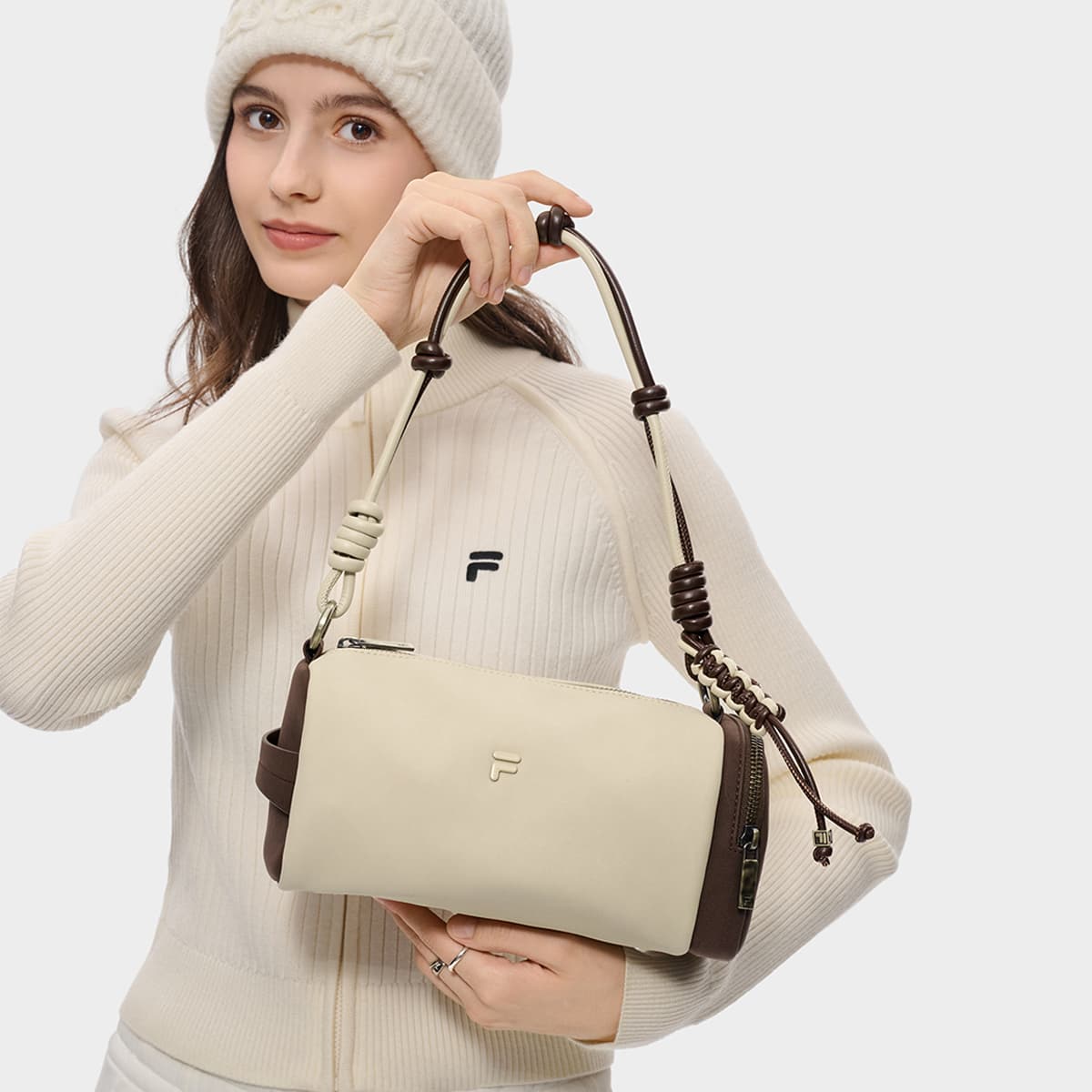 Мини-сумка FILA FUSION Рабочий стиль Сумка через плечо Пустынный хаки (Брелок включен) Женская - изображение 4