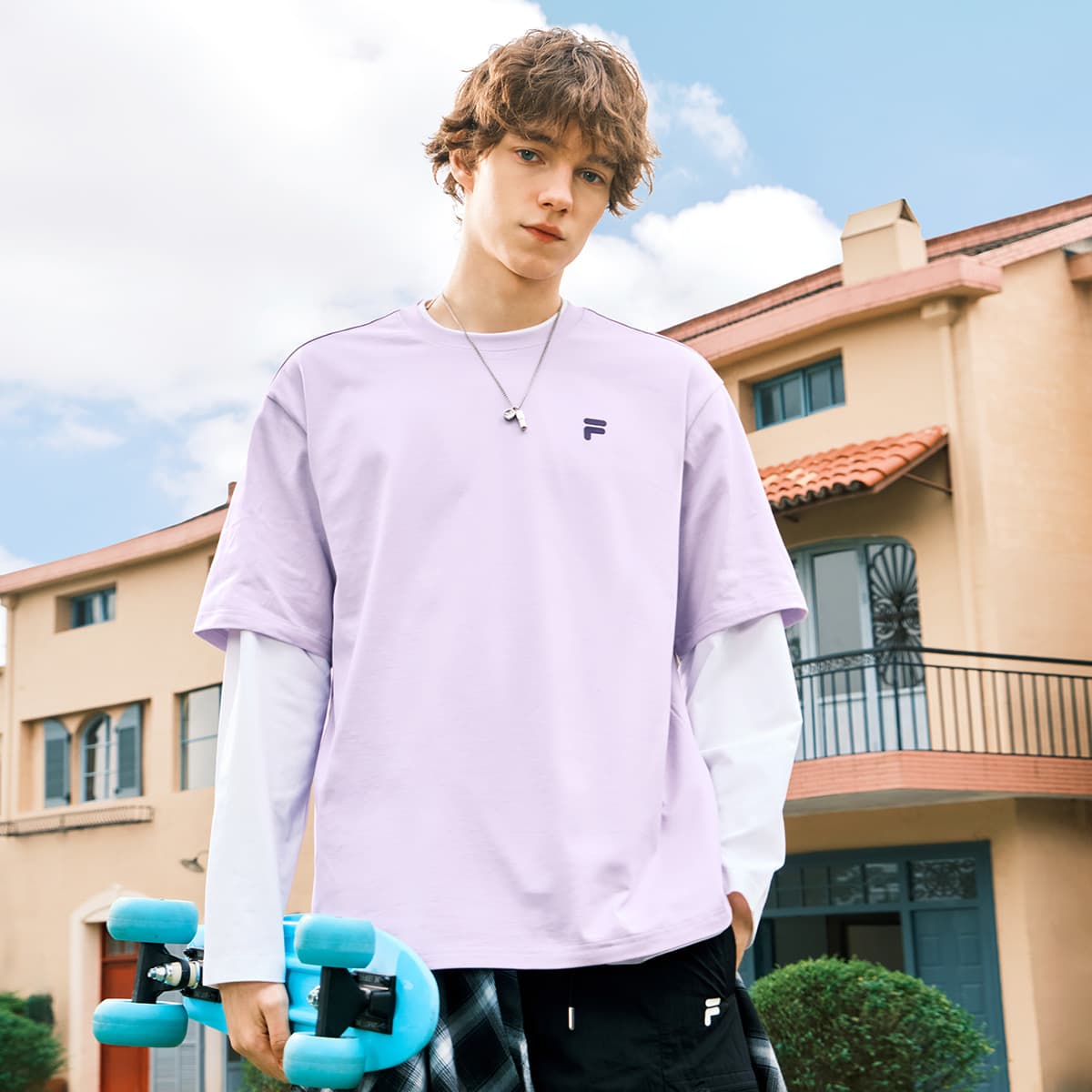 Футболка FILA FUSION FOB T Рубашка Унисекс Dream Light Purple - изображение 3