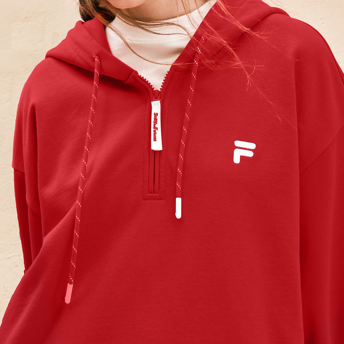 Худи FILA FUSION Толстовка Унисекс Гранатовый красный - изображение 7