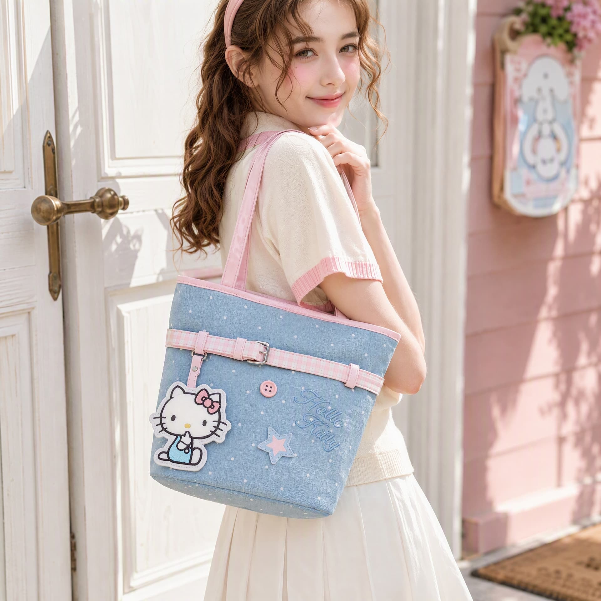 Мини-сумка Sanrio Сумка через плечо Blue (Брелок включен) Женская - изображение 5