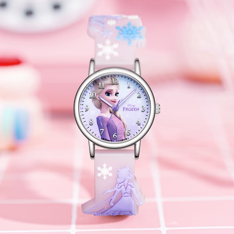 Часы DISNEY FROZEN SERIES Кварцевый механизм Силиконовый ремешок Часы для детей Фиолетовый циферблат - изображение 3