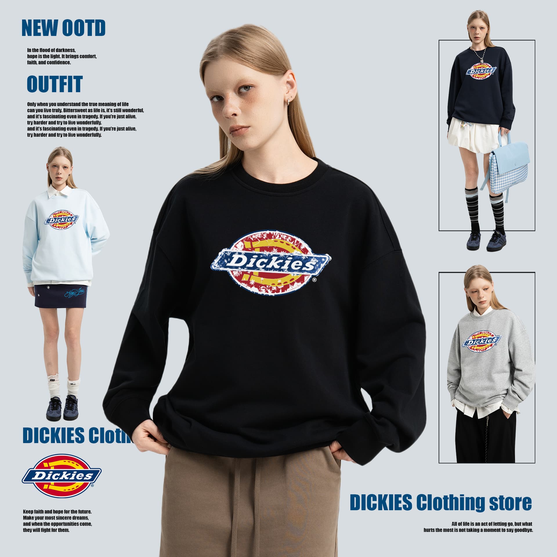 Кофта dickies Свитшот с круглым воротником Унисекс - изображение 3