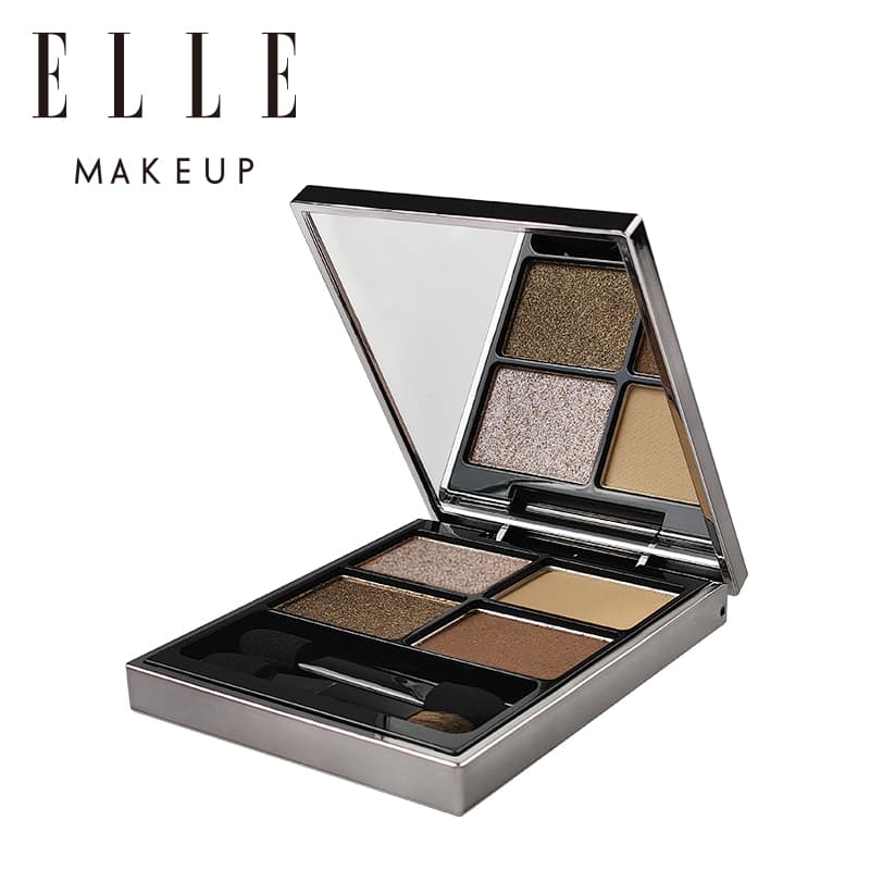 ELLE Radiant Four Цвет Тени для век Сверкающая галактика Земляной тон Повседневная комбинация Макияж - изображение 2