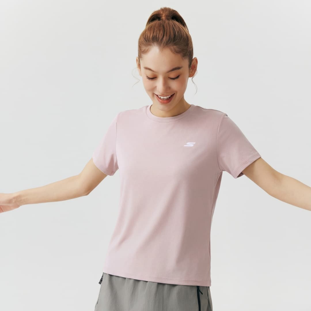 Футболка Skechers Светло-фиолетовый Roland 02J2 Женские T-рубашки - изображение 3