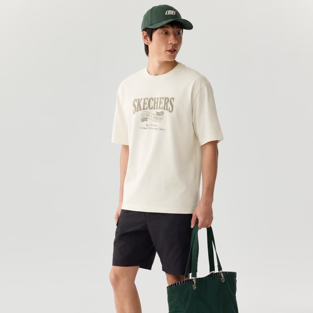 Футболка Skechers Зефир Белый 0074 Унисекс T-рубашки - изображение 5