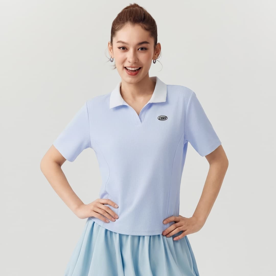Skechers Braised Сера Синий 026P Женские Поло - изображение 6