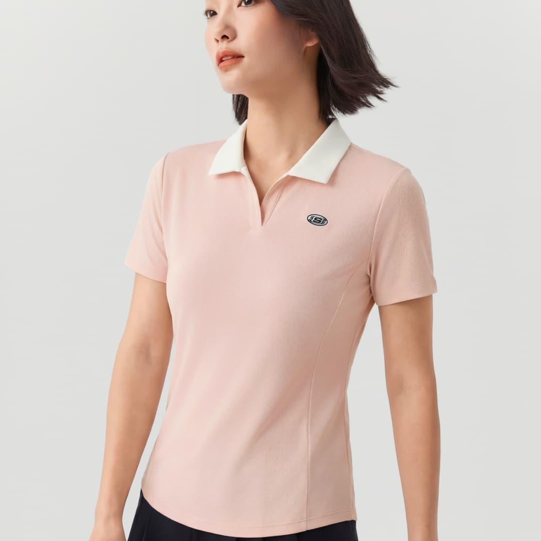 Skechers Розовые Персиковые Цветы 01NK Женская Поло - изображение 4