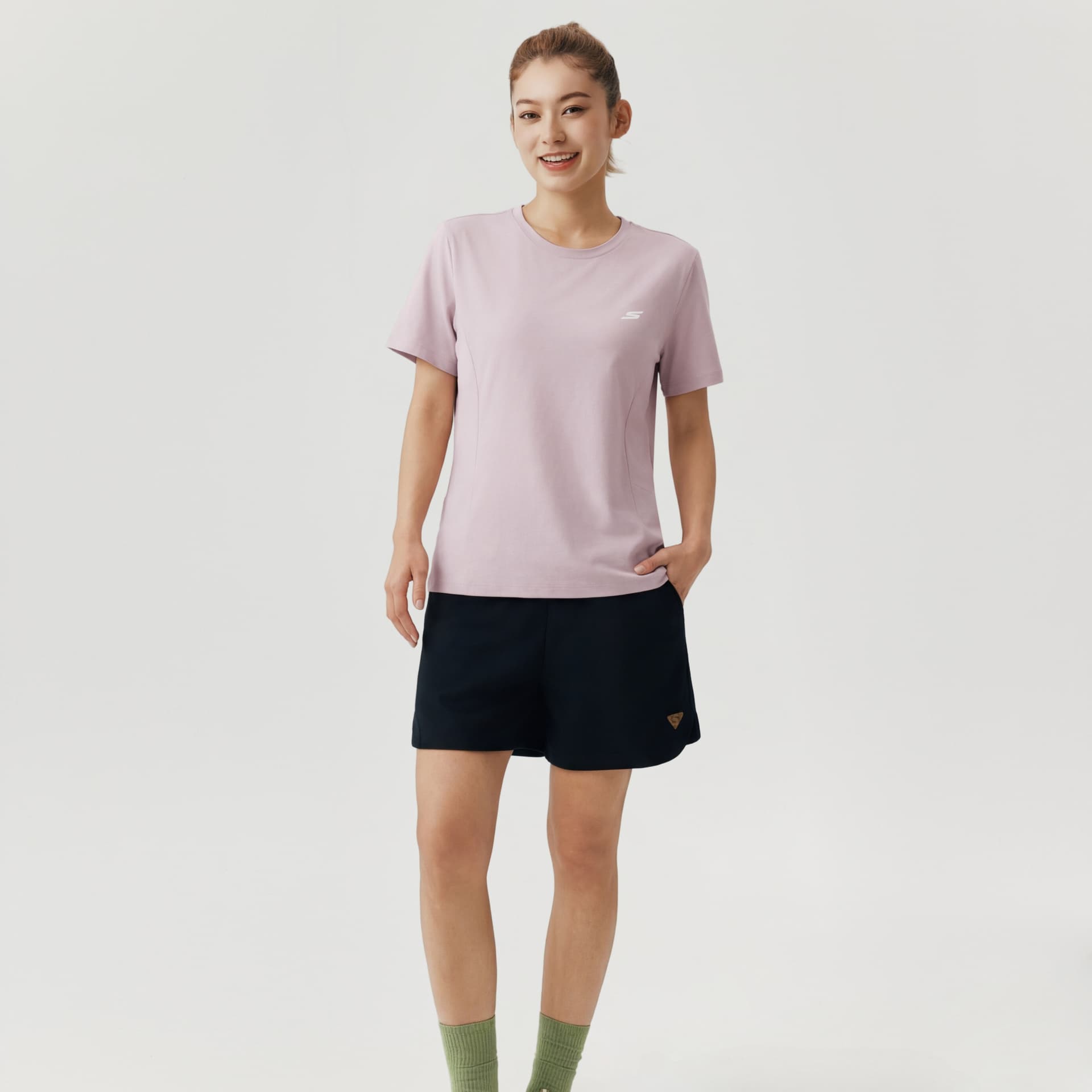 Футболка Skechers T-Shirt Женская Светло-фиолетовая Roland - изображение 4