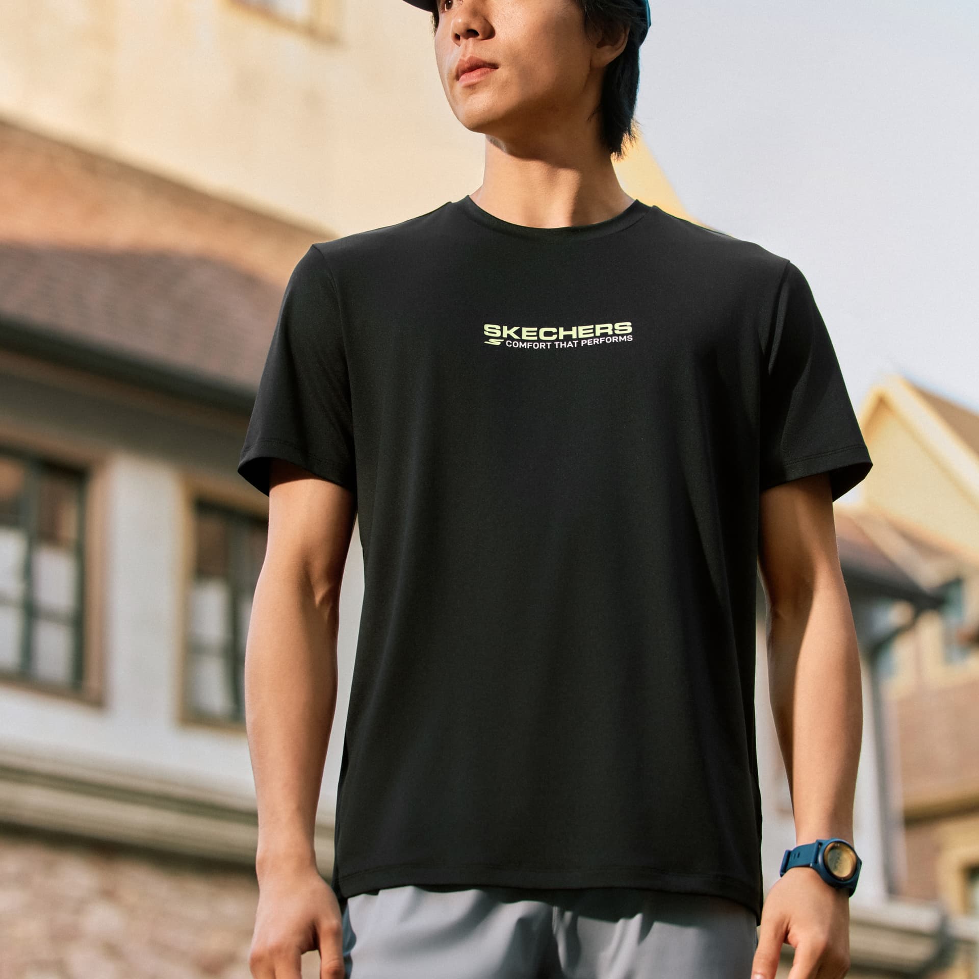 Футболка Skechers Basic Sports Углерод Черный 0018 Мужская T-Рубашка - изображение 3