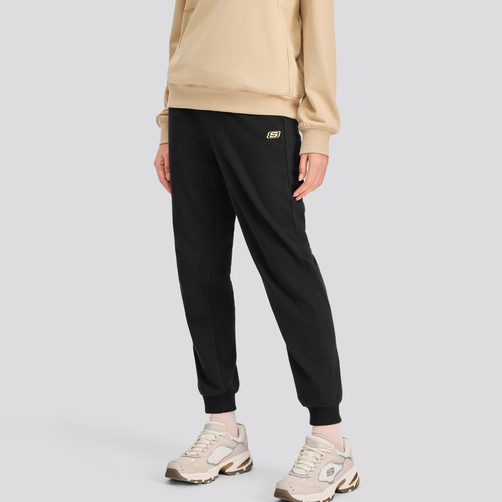 Штаны Skechers Charcoal Black 0018 Женские Вязаные Спортивные Штаны - изображение 3
