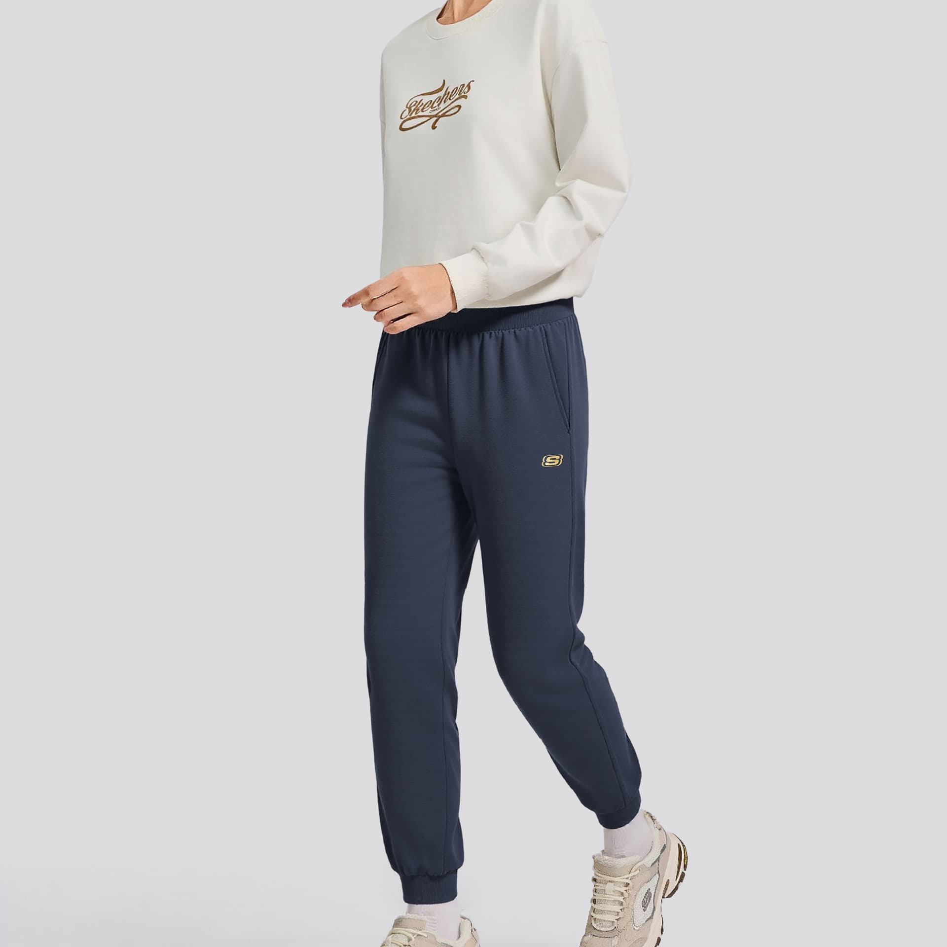 Штаны Skechers Odyssey Gray 026R Женские Повседневные Штаны - изображение 4