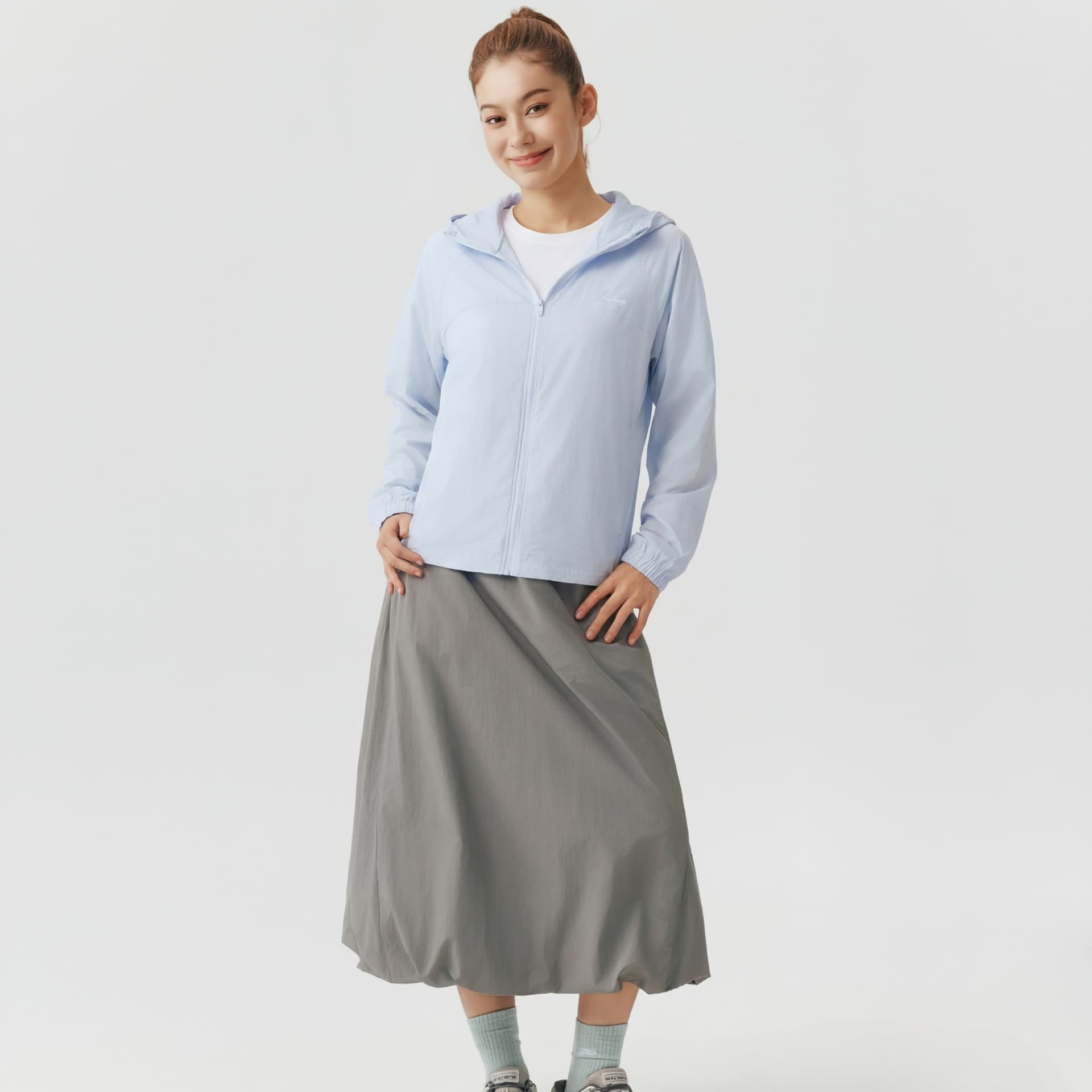 Куртка Skechers Braised Сера Синий 026P Женские Куртки - изображение 5