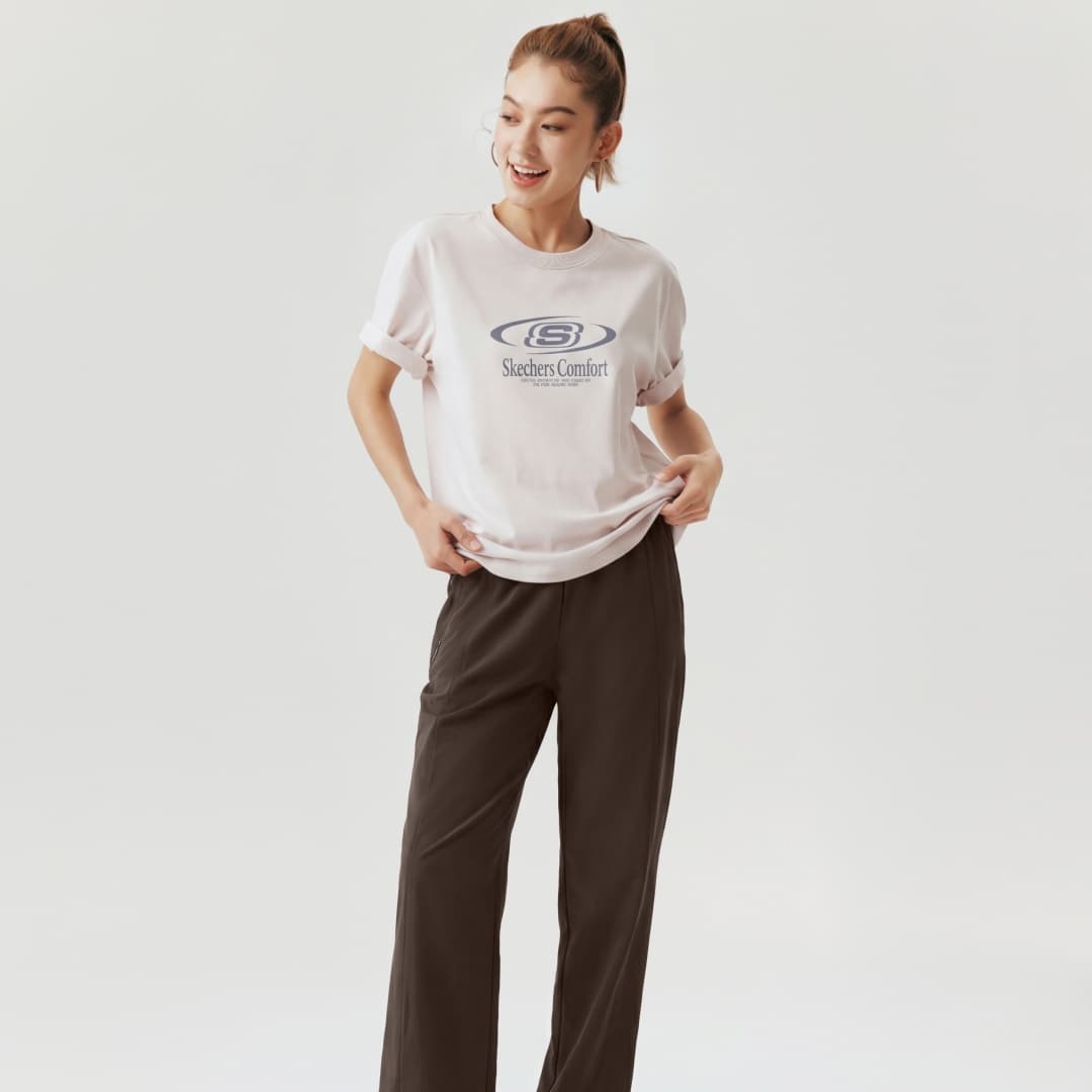 Штаны Skechers Темный Карамельно-коричневый 05U5 Женские Повседневные Брюки - изображение 3