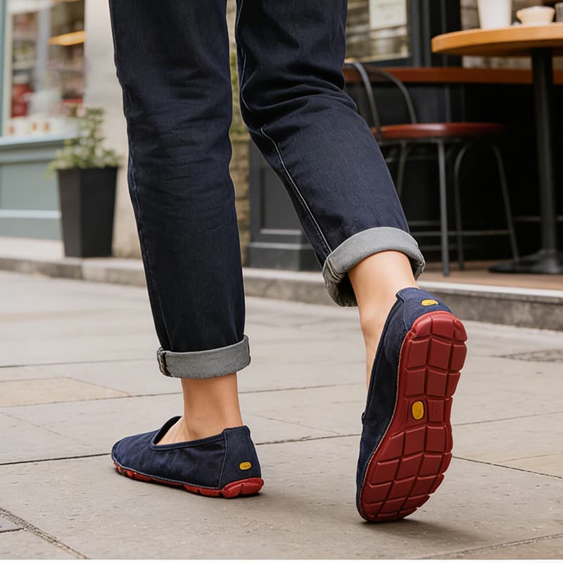 Кеды Vibram ONEQ Складные Повседневные Кроссовки Противоскользящие и Дышащие Мужские Темно-Синие - изображение 4