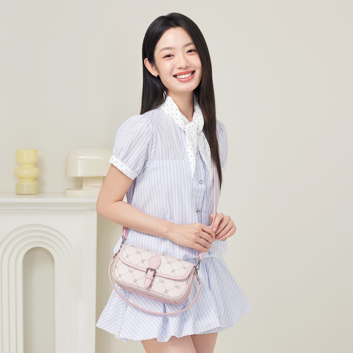 Мини-сумка Kappa Матовая кожа сумка через плечо стандартная женская цвет Peachy Пуш Розовый - изображение 5