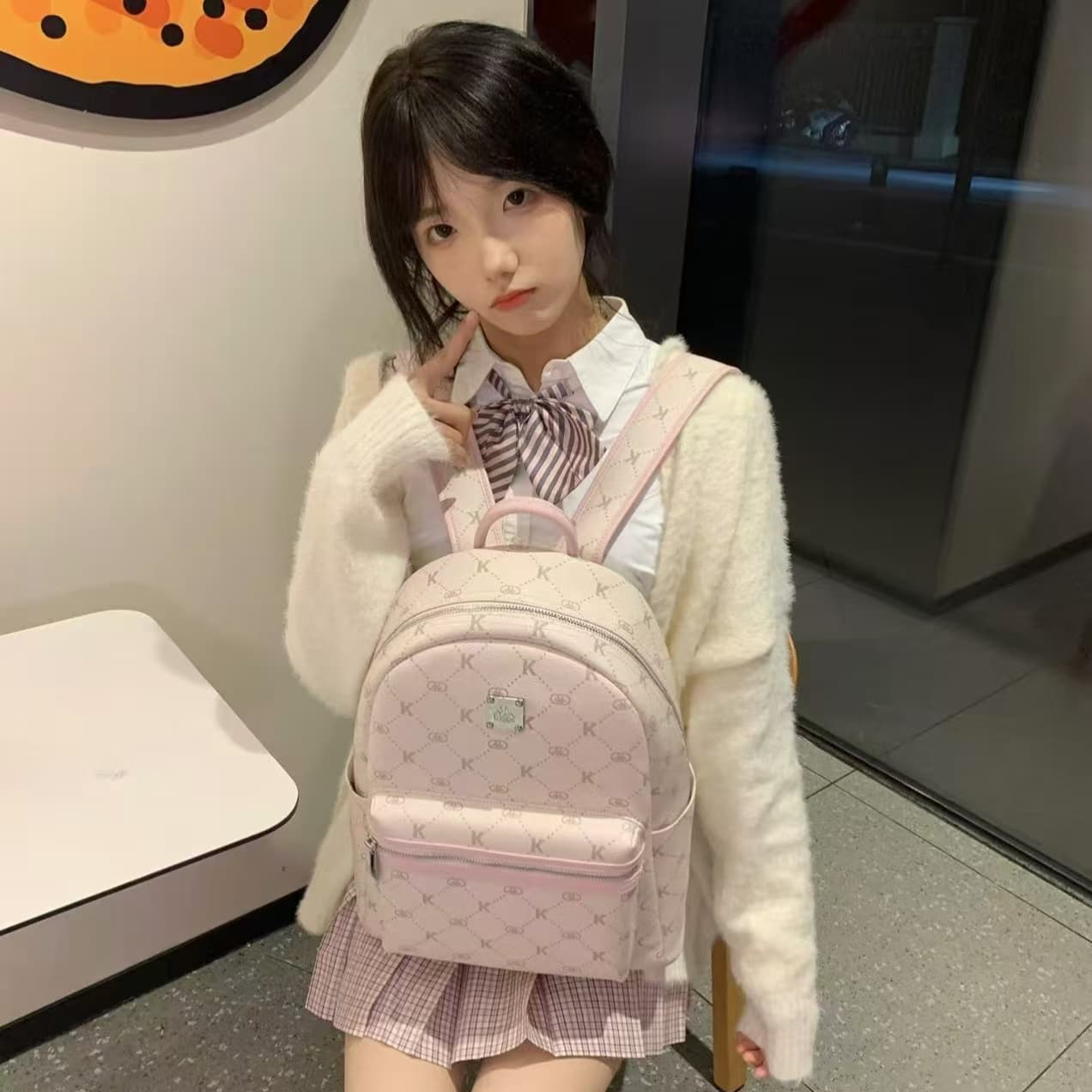 Рюкзак Kappa Матовая кожа рюкзаки большой женские Peachy пуш розовый - изображение 4