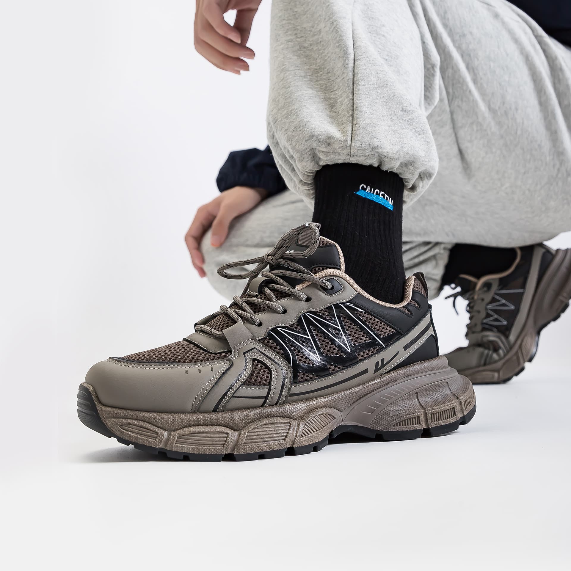 Кроссовки для бега WARRIOR Low Топ Беговые кроссовки Мужской Светлый хаки Черный - изображение 10