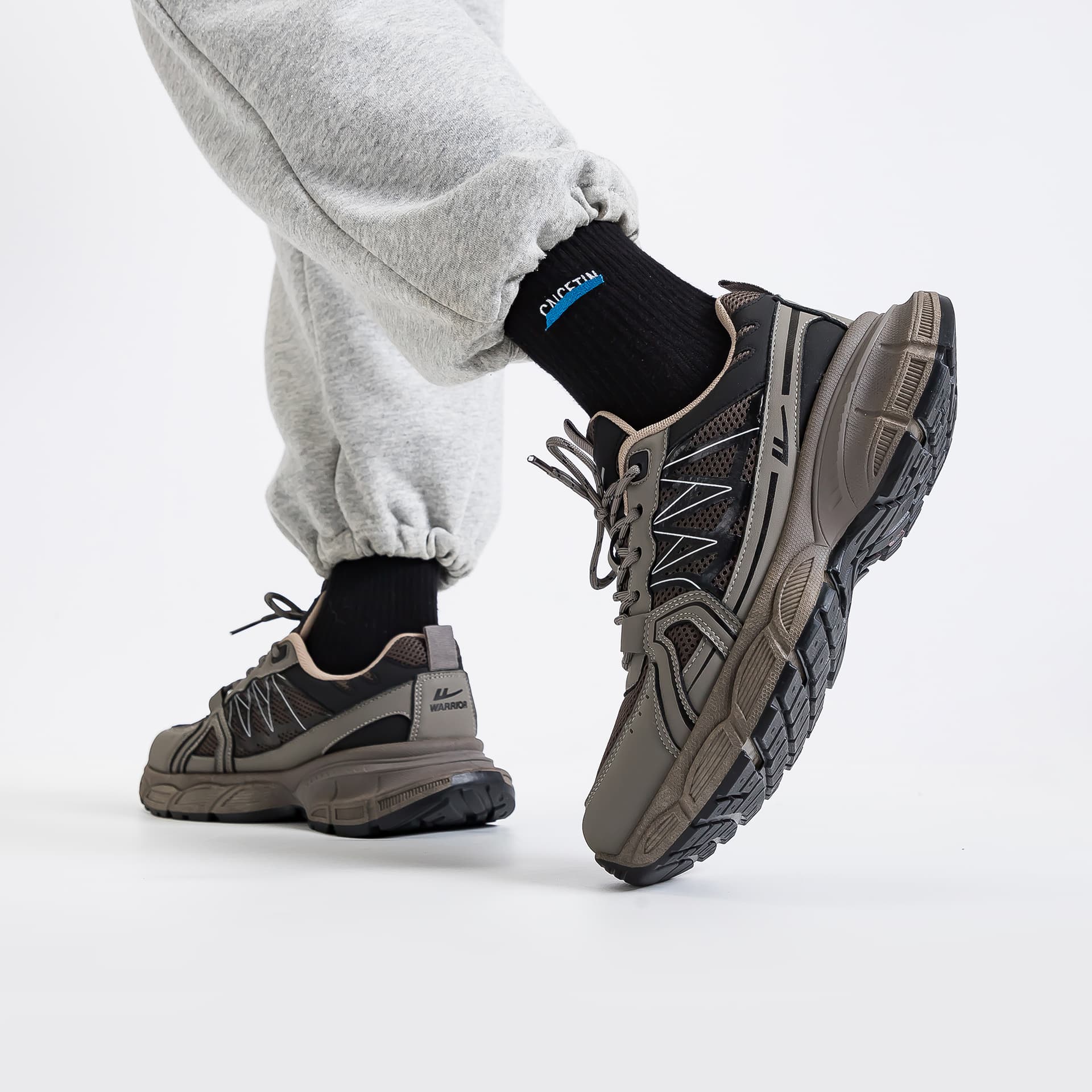 Кроссовки для бега WARRIOR Low Топ Беговые кроссовки Мужской Светлый хаки Черный - изображение 9