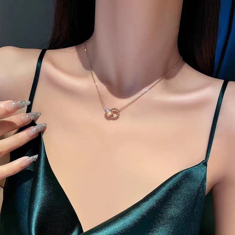 Ожерелье Asia Star ZIRCONIUM Титановая сталь Ожерелье Женское - изображение 2