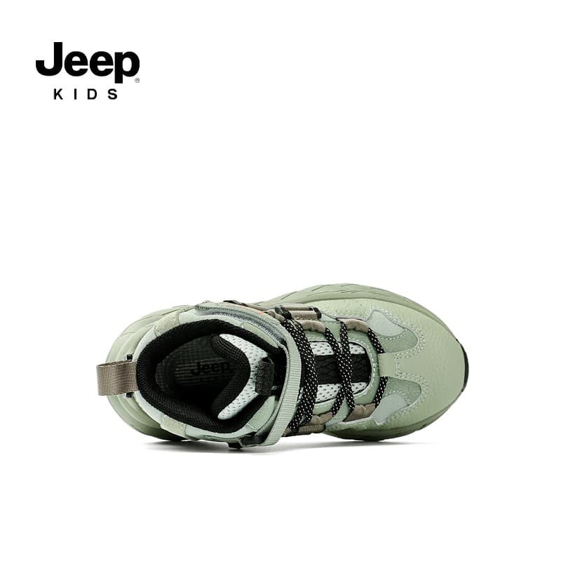 Кроссовки Jeep MID Топ Беговые кроссовки Зеленый Бобовый Зеленый Молочный кофейный Детский - изображение 5
