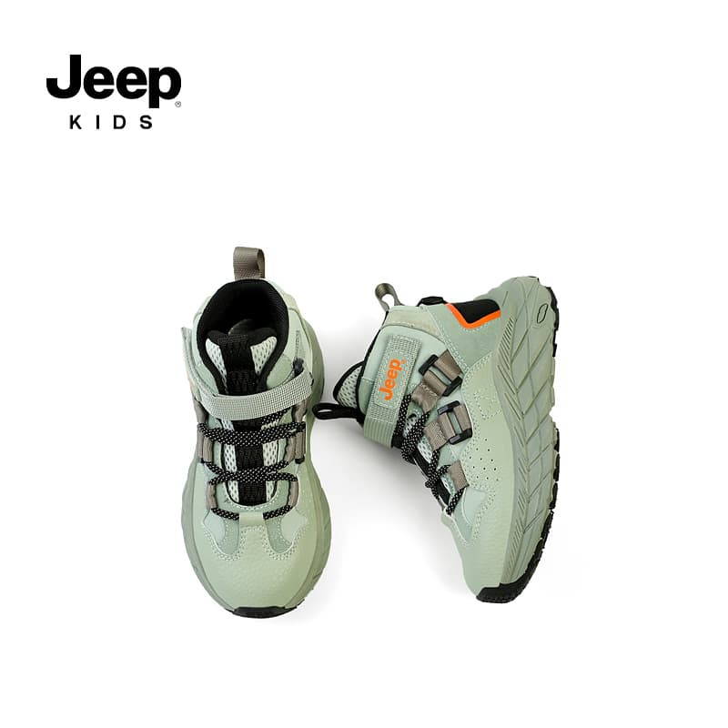 Кроссовки Jeep MID Топ Беговые кроссовки Зеленый Бобовый Зеленый Молочный кофейный Детский - изображение 6