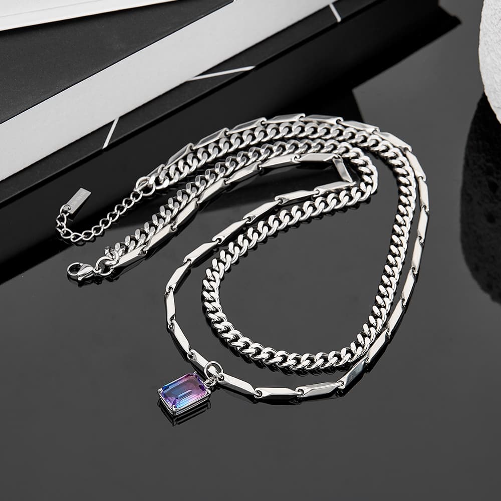 Ожерелье ENFANTIN ZIRCONIUM Титановое стальное ожерелье унисекс - изображение 3