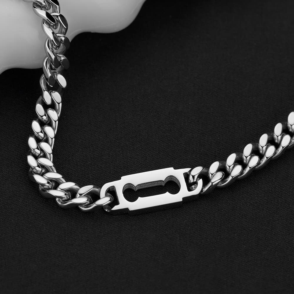 Ожерелье ENFANTIN Титановое стальное ожерелье унисекс серебряное - изображение 6