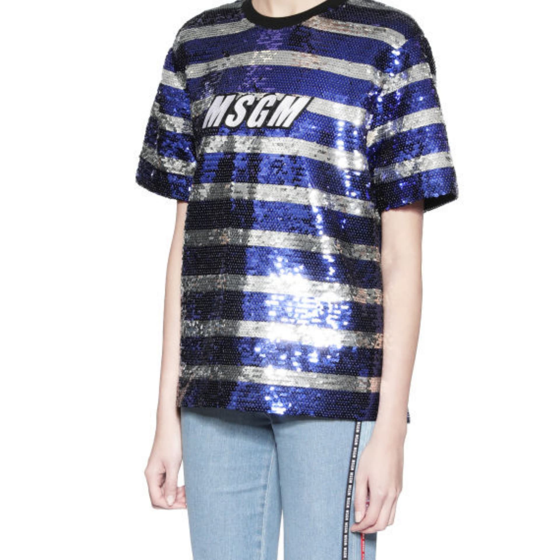 Футболка MSGM Синий Женские T-рубашки - изображение 4