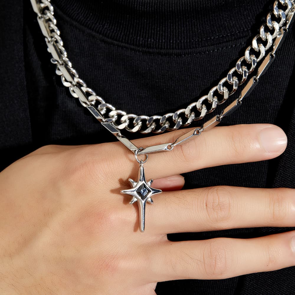 Ожерелье ENFANTIN Титановые стальные цепочки и ожерелья унисекс - изображение 4