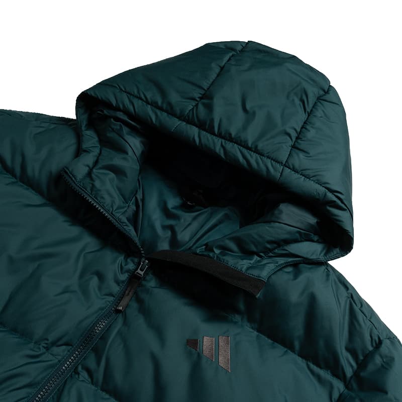 Зимняя куртка Adidas Основной DOWN JKT Пуховик Мужской Темно-Зеленый - изображение 3