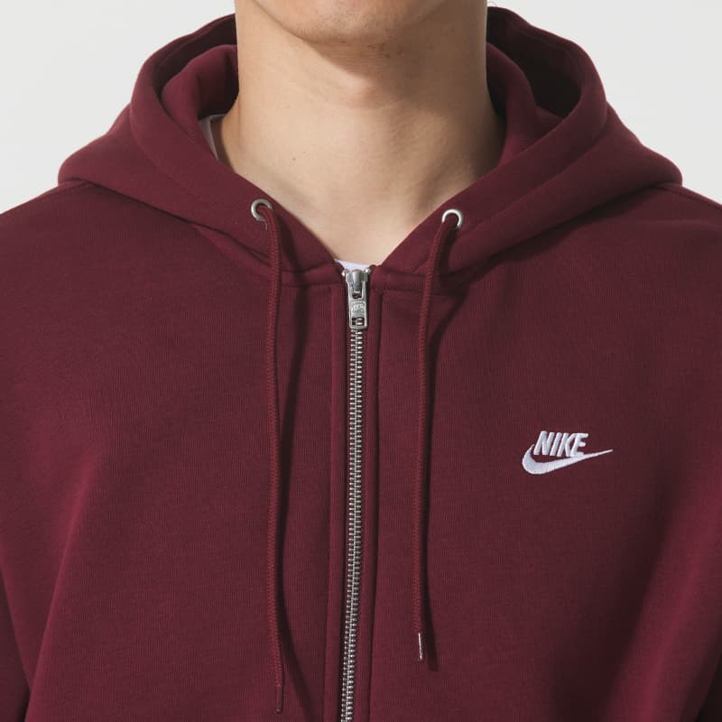 Куртка Nike Клуб Фитнес Спортивный Классический Вышивка Удобный С флисовой подкладкой Термостойкая Куртка Мужская Темно-Красная - изображение 3