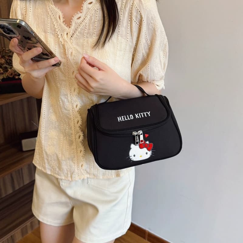 Sanrio Hello Kitty Холст Путешественный Сумка для хранения Женская Черная - изображение 5