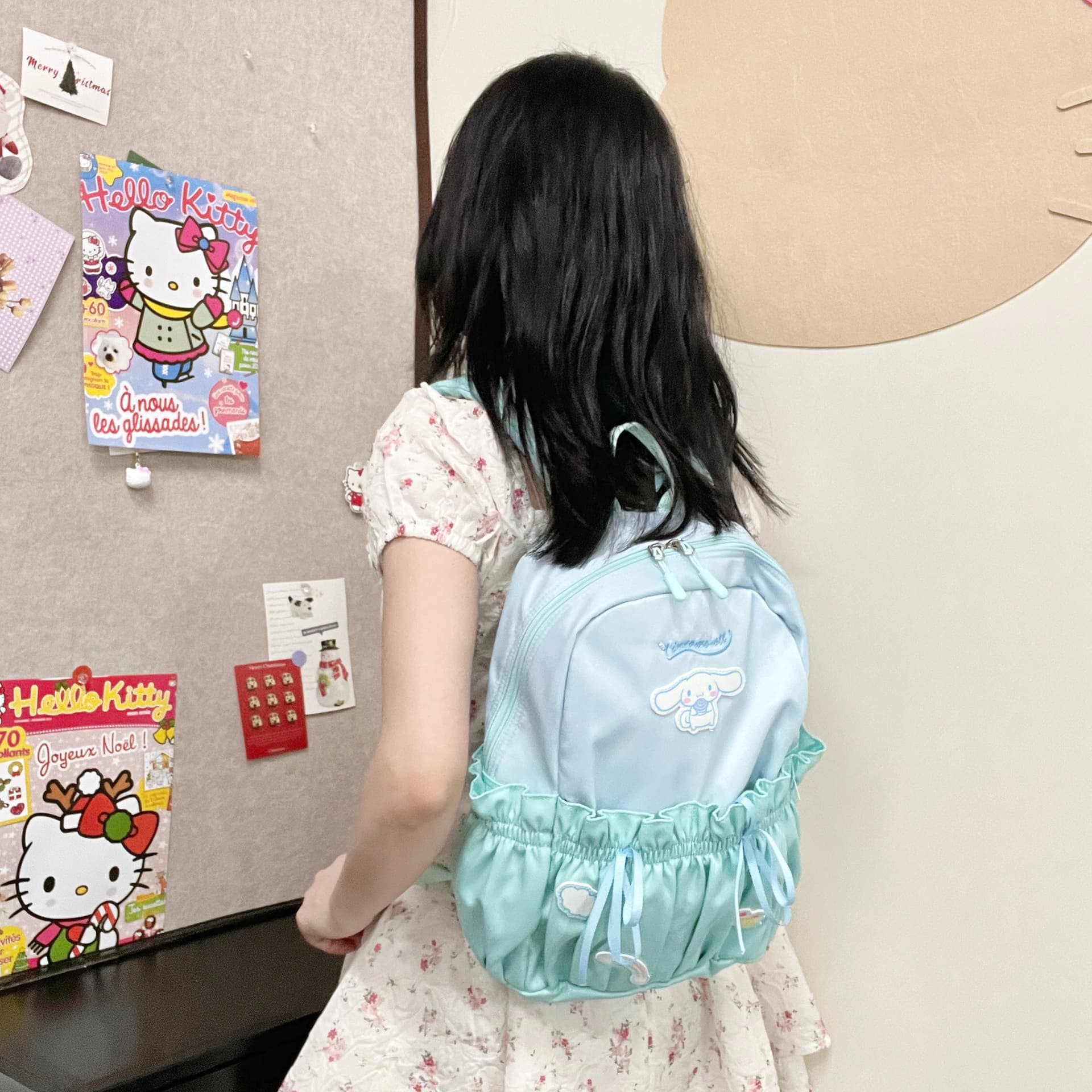Рюкзак Sanrio Cinnamoroll Полиэстер Рюкзак Женский Синий - изображение 4