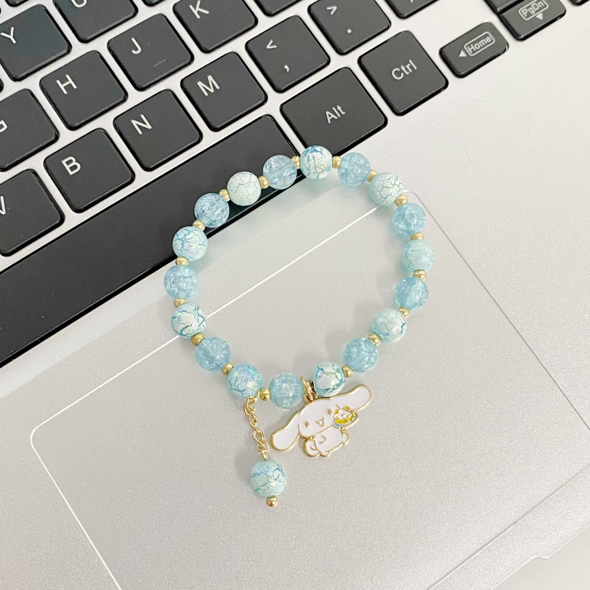 Sanrio X Синий Разноцветный Снег Эксклюзивный Изысканный Оригинальный Минималистичный Универсальный Милый Браслет Акриловые Бусины Принцесса В Бегах - изображение 5