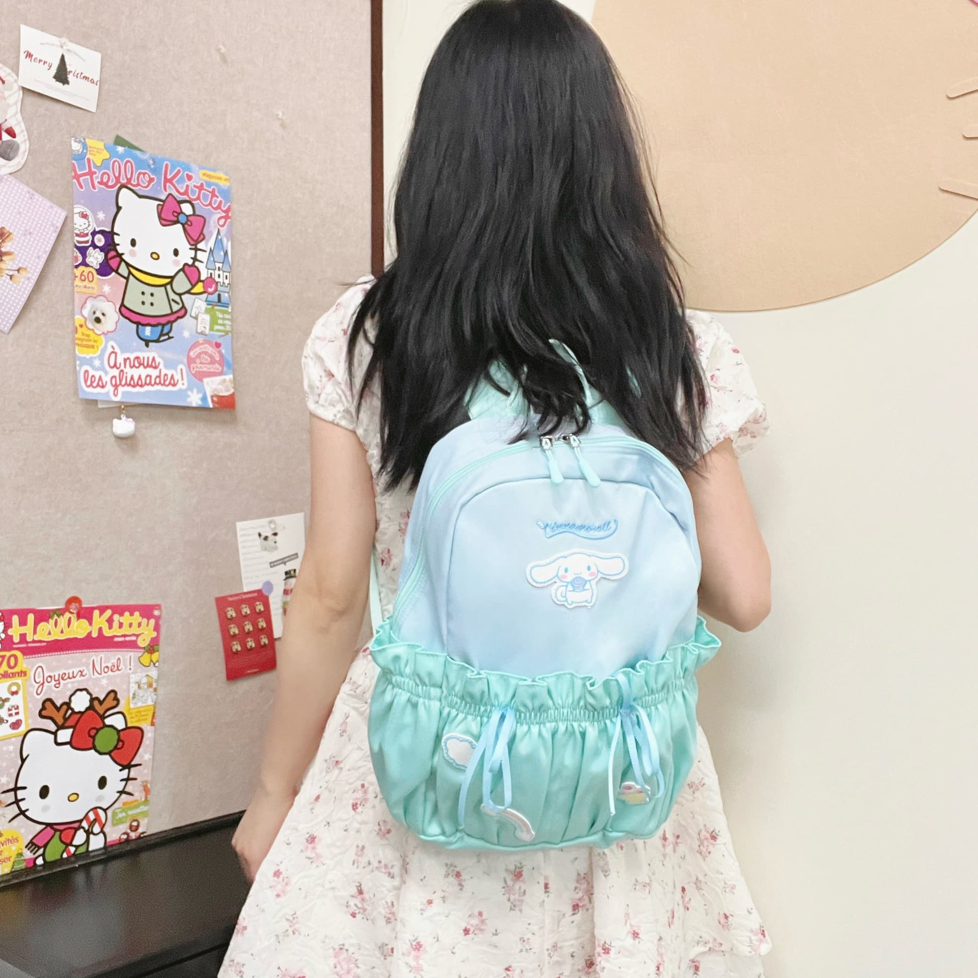 Рюкзак Sanrio Cinnamoroll Полиэстер Рюкзак Женский Синий - изображение 3