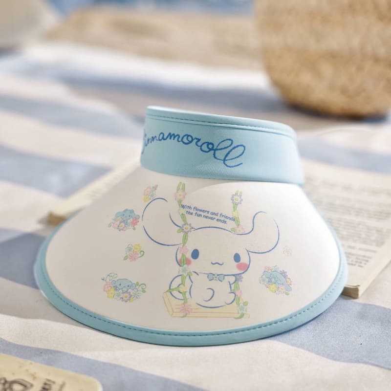 Sanrio x Cinnamoroll Шляпа с принтом Cinnamoroll, милый и симпатичный, стильный, универсальный, с UV-защитой, 100% полиамид, детский - изображение 2