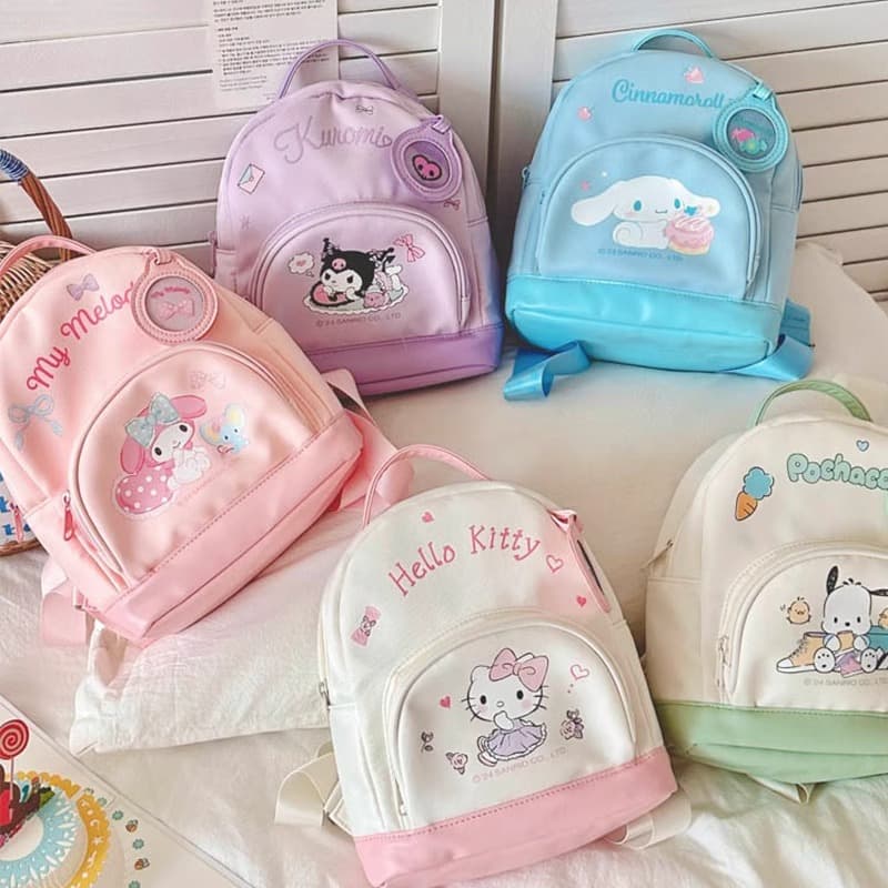 Рюкзак Sanrio Hello Kitty Полиэстер Рюкзак Женский Белый Розовый - изображение 9