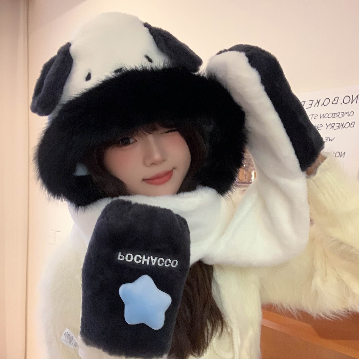 Sanrio Pokachoo Полиэстер Волокно Капюшоны и Плюшевые Шапки Унисекс - изображение 3