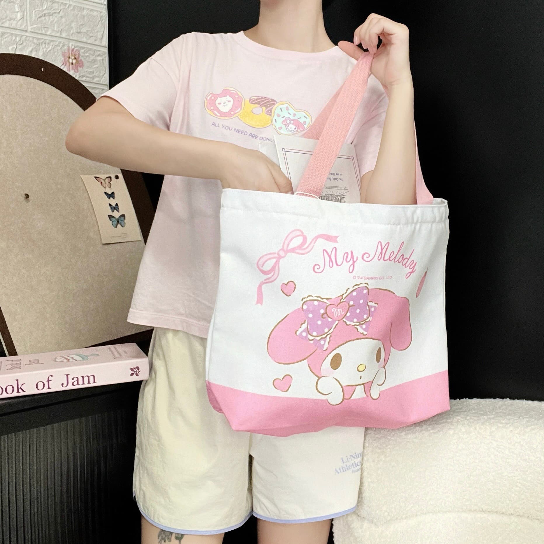 Мини-сумка Sanrio Полиэстер Сумка через плечо Стандартная Женская Розовая - изображение 5