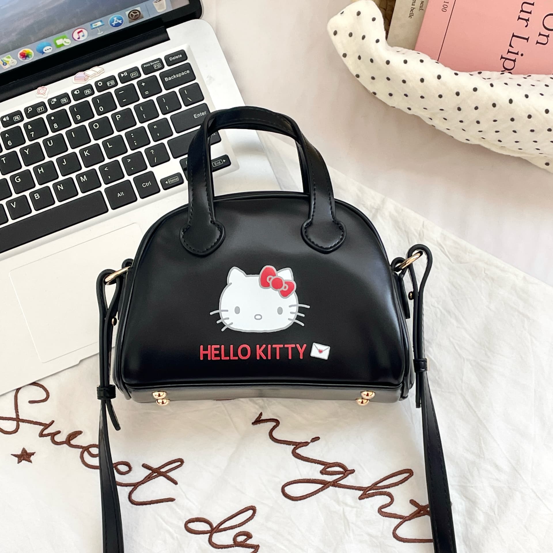 Сумка Sanrio Hello Kitty PU (полиуретан) Сумка Стандартная Женская Черная - изображение 6