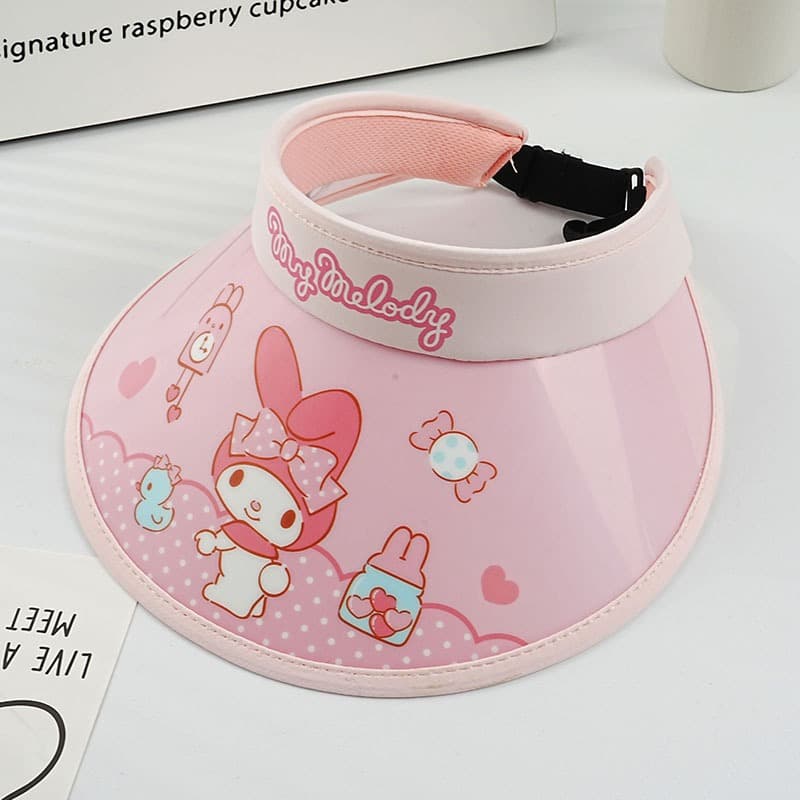 Sanrio My Melody Солнцезащитная шляпа с принтом My Melody, милый и симпатичный, стильный, универсальный, с UV-защитой, привлекательный, для школьников, 100% полиамид, детский - изображение 5