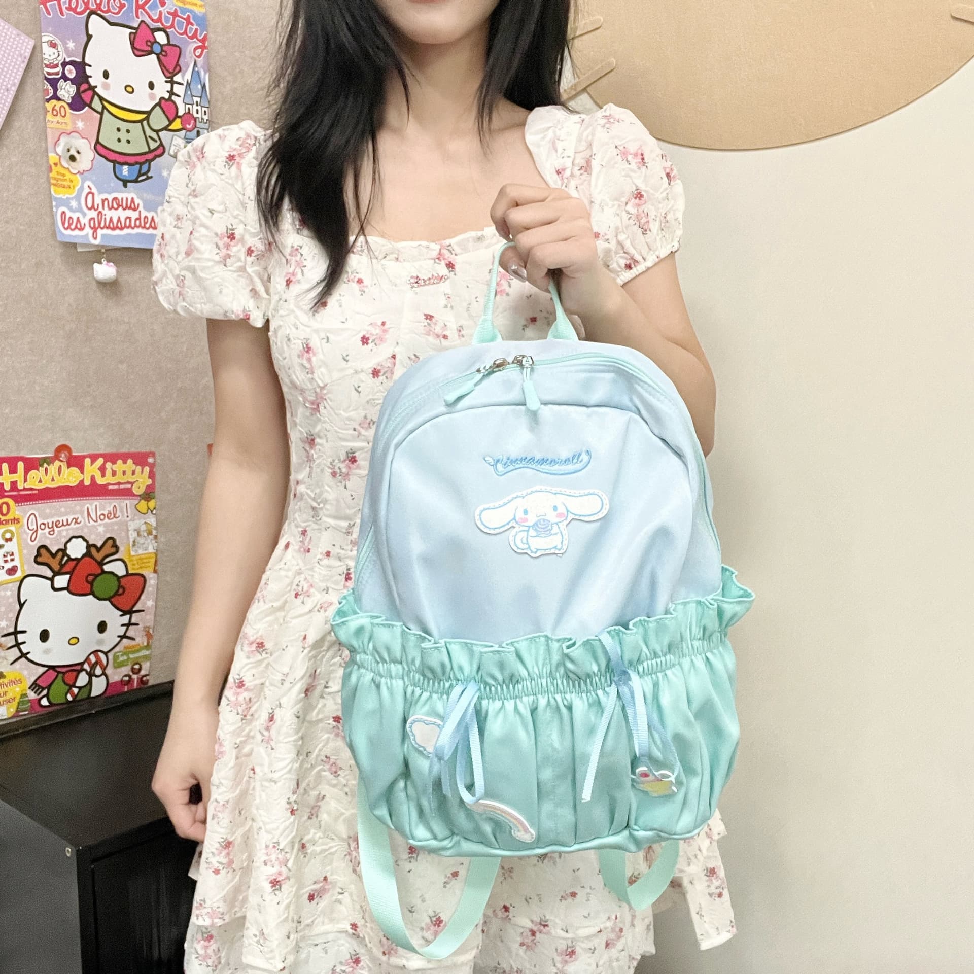 Рюкзак Sanrio Cinnamoroll Полиэстер Рюкзак Женский Синий - изображение 2